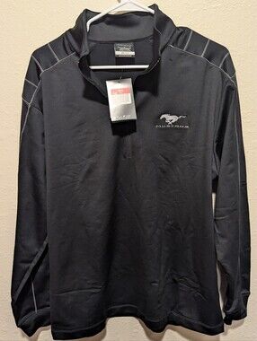 Nike Golf Dri-FIT 1/4 Zip Pullover Ford Mustang Logo Men's Black NWT Size Xl